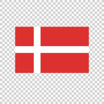 Denmark flag red and white cross Scandinavian national symbol. Illustrazione stock