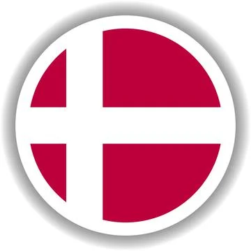 Denmark flag round shape Stock Illustration