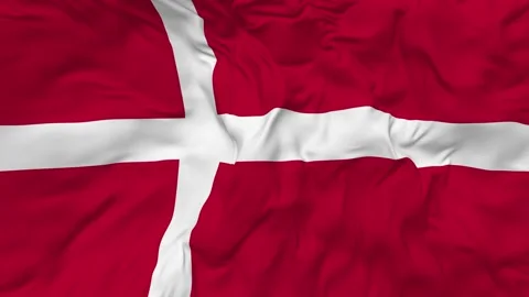 Denmark Flag Seamless Looping Background Waving Slow Motion Stock Footage 234109444