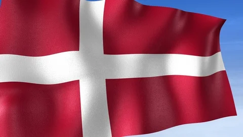 Denmark Flag - Set of 3 Angles with Masks [3WaveSeries] Stock Footage 103323742