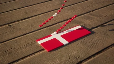 Denmark Flag - Slow Motion Video stock 318744349
