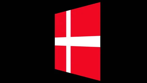 Denmark flag turning horizontally Stock Footage 91067135