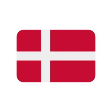 Denmark flag vector icon on white background Stock Illustration