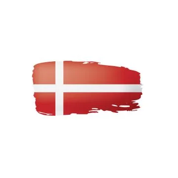 Denmark flag, vector illustration on a white background Stock Illustration