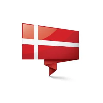 Denmark flag, vector illustration on a white background Stock Illustration