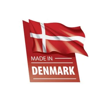 Denmark flag, vector illustration on a white background 스톡 일러스트