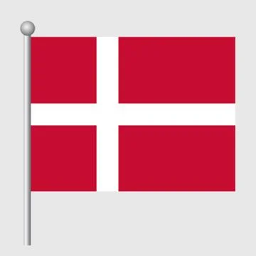 Denmark flag vector template background realistic copy Illustrazione stock