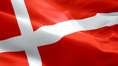 Denmark flag video waving in wind. Danish Flag background. Denmark Stock Footage 105876465