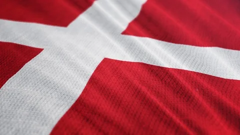 Denmark flag is waving 3D animation. Stock Footage 100460366