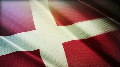 Denmark flag is waving 3D animation. Denmark flag waving in the wind. Stock Footage 142223465