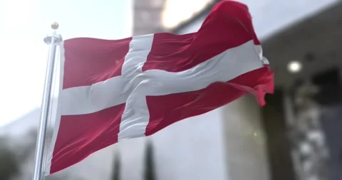 Denmark-flag-waving-4k-60fps Stock Footage 330681940
