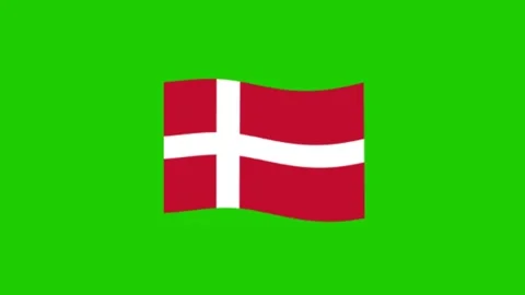 Denmark Flag Waving Animation Loop Stock Footage 341079143