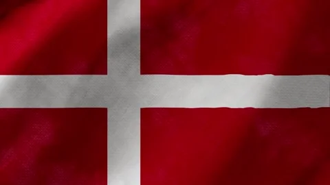 Denmark flag waving background with real fabric texture Stockbeeldmateriaal 291601016