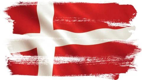 Denmark Flag Waving - Germany Background Stock Illustration