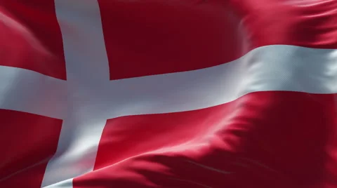 Denmark flag waving seamless loop  4K Stock Footage 49062782
