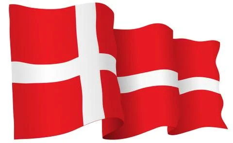Denmark Flag Waving Vector Illustration Stock Illustration
