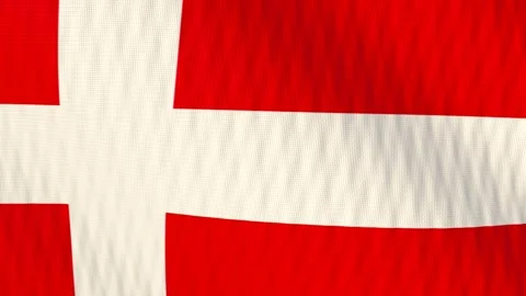 Denmark flag waving white background loop Vidéo 342959272