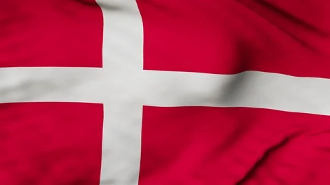 The Denmark flag waving in the wind Stock Footage 88234819