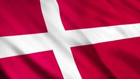 Denmark Flag waving in the wind Stock Footage 236432142