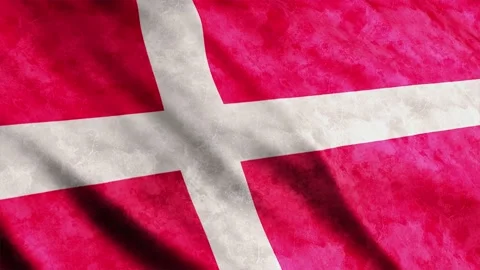 Denmark Flag waving in the wind grunge version Stock Footage 236432279