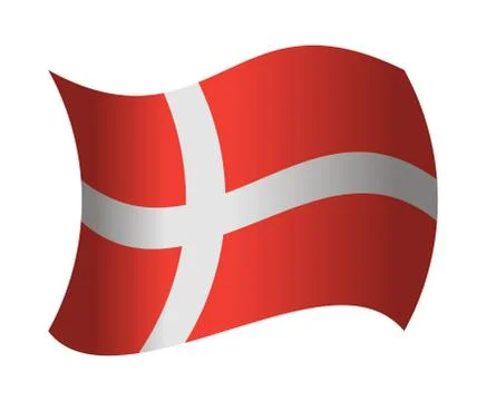 Denmark flag waving in the wind イラスト素材