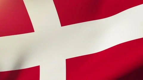 Denmark flag waving in the wind. Looping sun rises style.  Animation loop Stock Footage 47889374