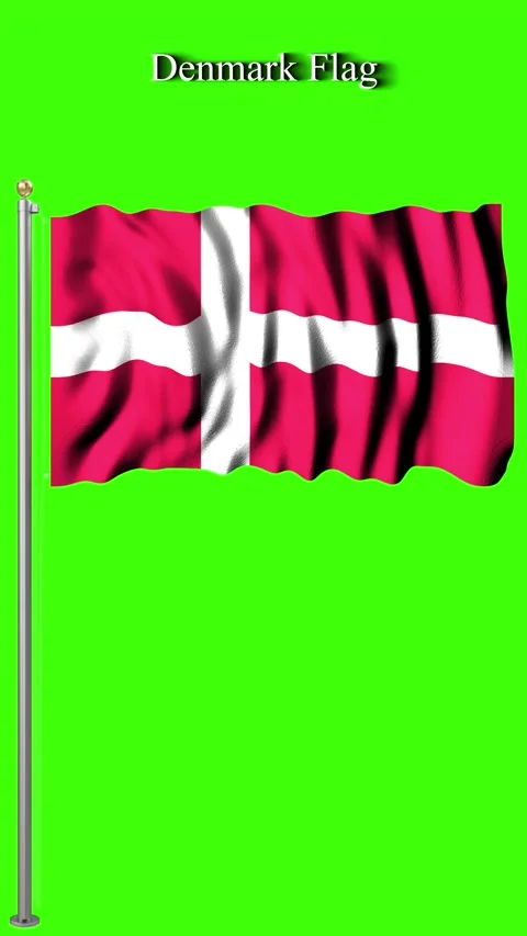 Denmark Flag Wavy Green Screen 4K Animation Patriotic Motion Background Stock Footage 325104925