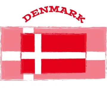 Denmark flag on white background Stock Illustration