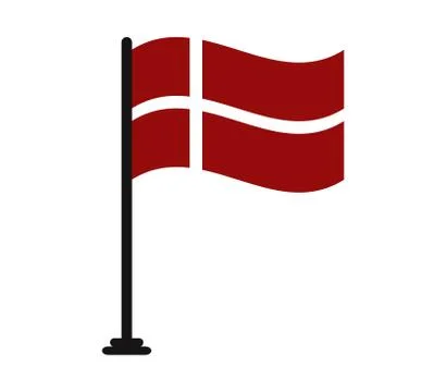 Denmark flag on white background Stock Illustration