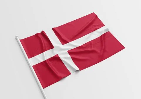 Denmark Flag on White Floor Stock Photos