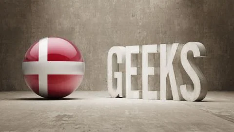 Denmark. Geeks  Concept. Stock Illustration
