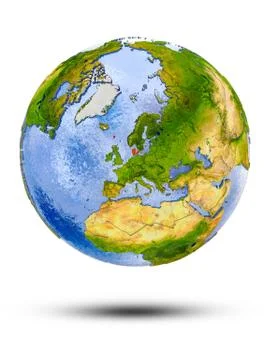 Denmark on globe Illustrazione stock
