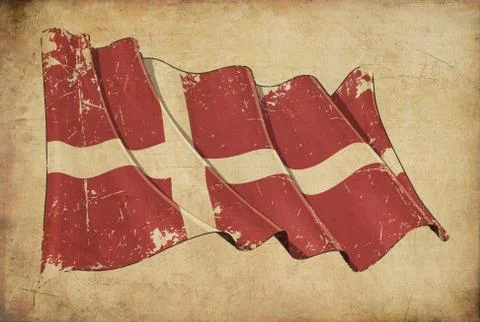 Denmark Grunge Flag Textured Background Stock Illustration