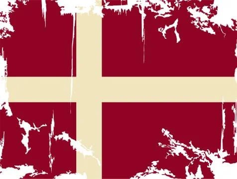 Denmark grunge flag. Vector illustration Stock Illustration