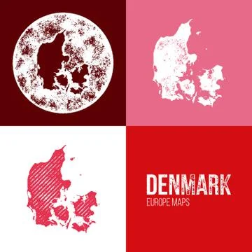 Denmark Grunge Retro Map Stock Illustration