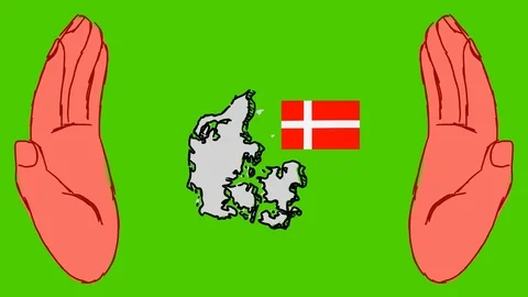Denmark - Hand-Drawn Animation - hands red Stock Footage 97985120