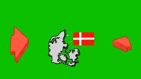 Denmark - Hand-Drawn Animation - spinning arrows red Stock Footage 97985437