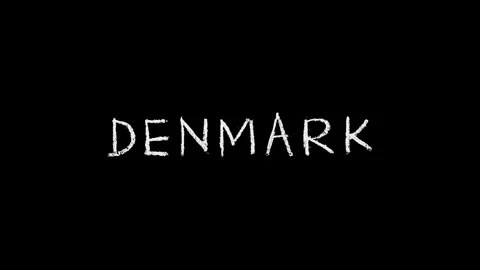 Denmark handwritten text animation on black background Stock Footage 329034543