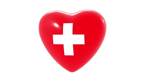 Denmark heart looping 3D animation Stock-Footage 144376170