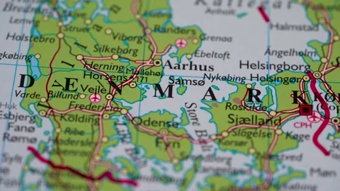 Denmark highlighted on a world map 4K Stock Footage 300655495