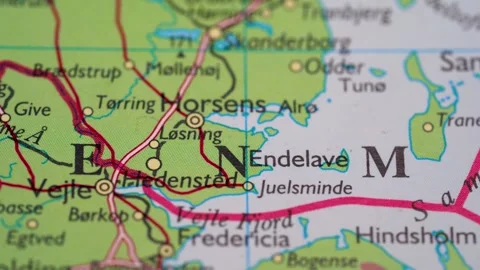 Denmark highlighted on a world map 4K Stock Footage 300655847