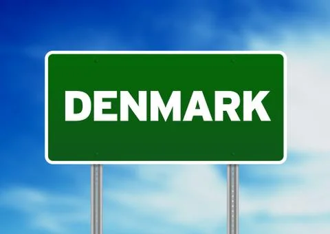 Denmark highway  sign Illustrazione stock