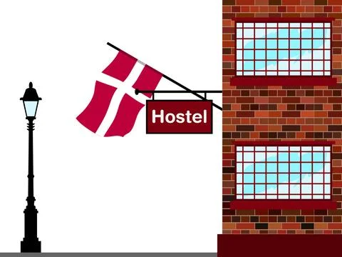 Denmark Hostels Vector Illustration Stock Illustration