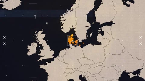 Denmark HUD News Map Stock Footage 343462626