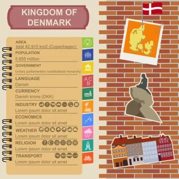 Denmark  infographics, statistical data, sights Stock Illustration