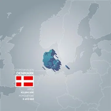 Denmark information map. Stock Illustration