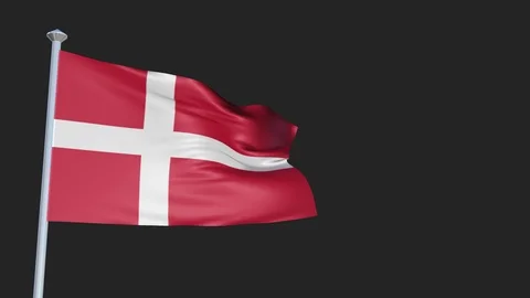 Denmark - Loopable 3D flag animation with Alpha Channel and Transparency for  Stock-Footage 91461238