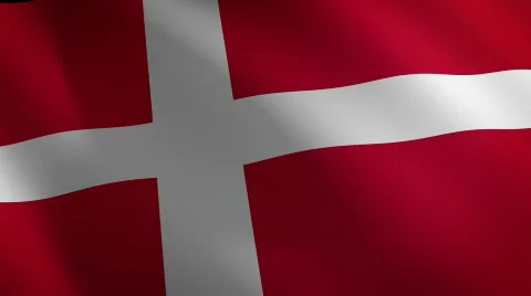Denmark looping flag waving in the wind Stock Footage 796647