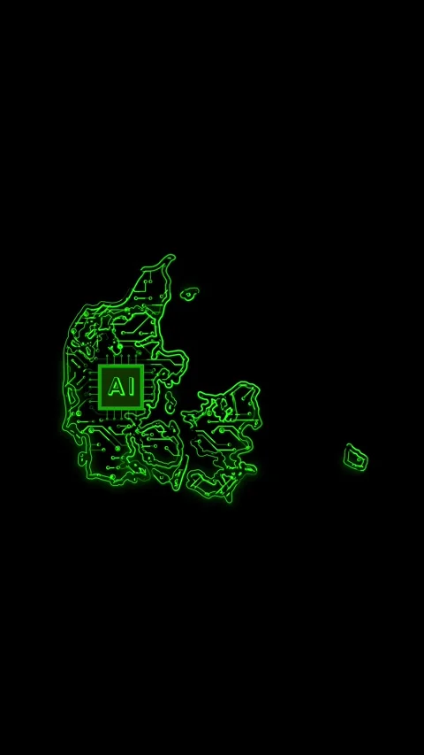 Denmark Map AI Chipset Technology Opener Vidéo 337171356