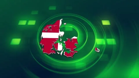 Denmark Map and Flag Background Stock Footage 344027596